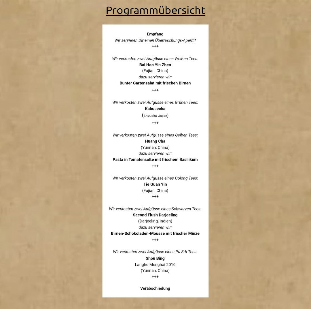 Einstieg in die faszinierende Welt der Tees - Eintrittskarte für 2 Personen