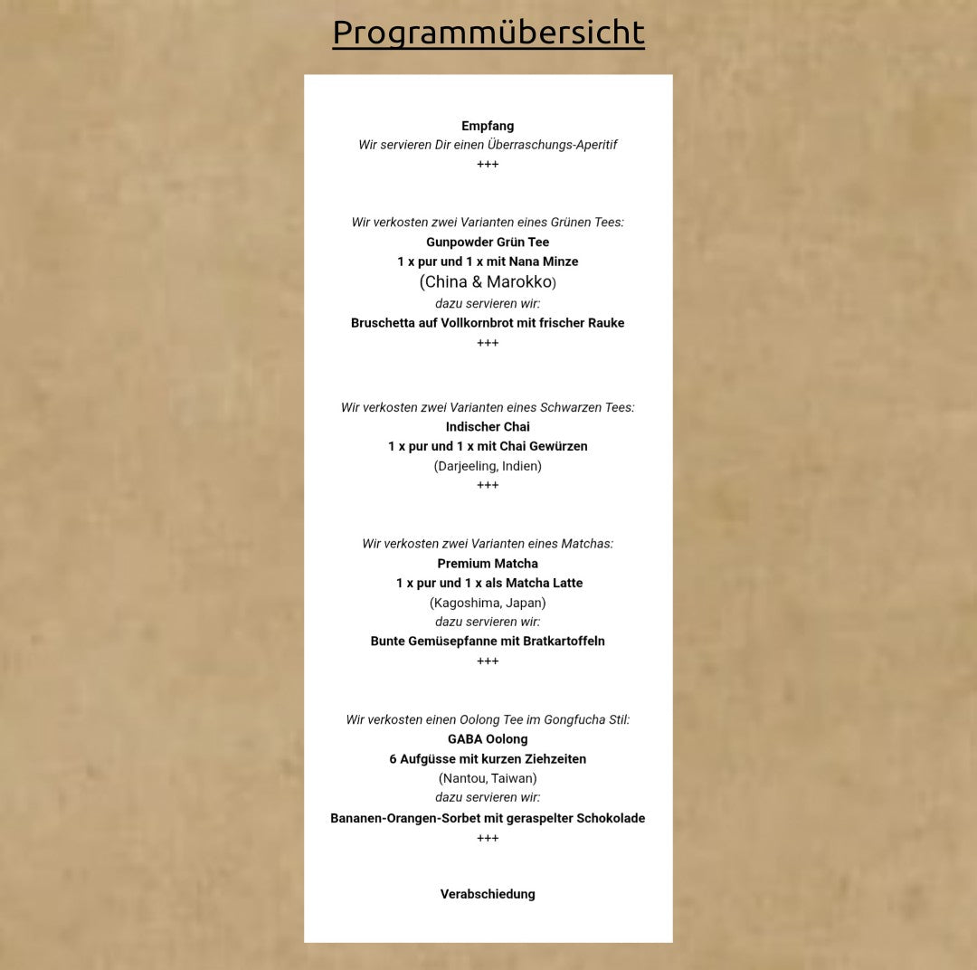 Teekulturen - Eintrittskarte für 2 Personen